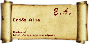Erdős Alba névjegykártya