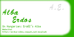 alba erdos business card